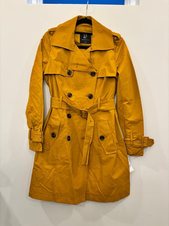 New York & Company Jackets & Blazers - New York & Company Mustard Yellow Trench Coat Belted Size XS #A42